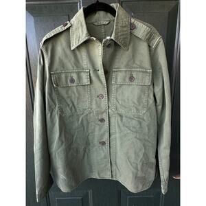 NWT Madewell Olive Green Military Shirt Jacket XXS Utility Cotton Blend Classic